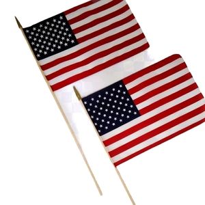 God Bless America Flags American Flag 2 Pc Set Patriotic USA Bundle Lot Red Blue